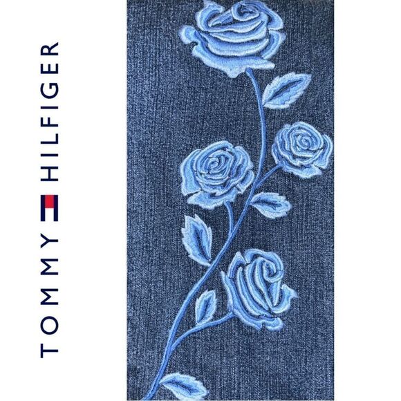 Tommy‎ Hilfiger Women’s Vintage 2003 Embroidered Rose Bootcut Jeans - Size 1 - Picture 3 of 3